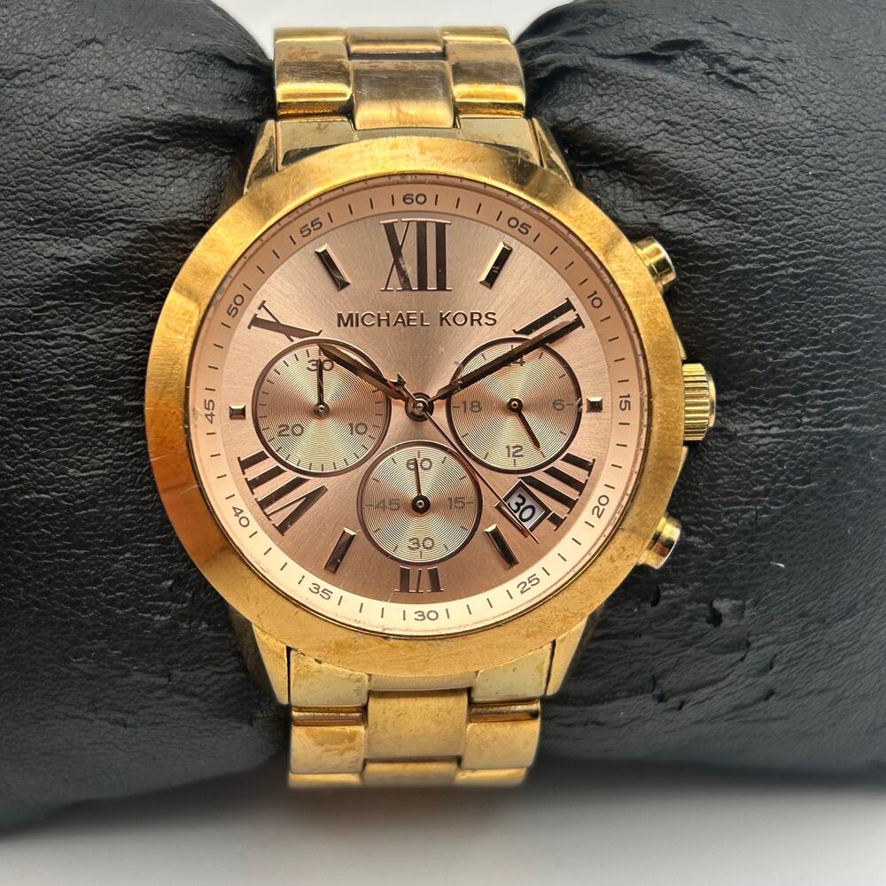Michael Kors MK-5778 Rose-gold Runway Chronograph Watch, Working